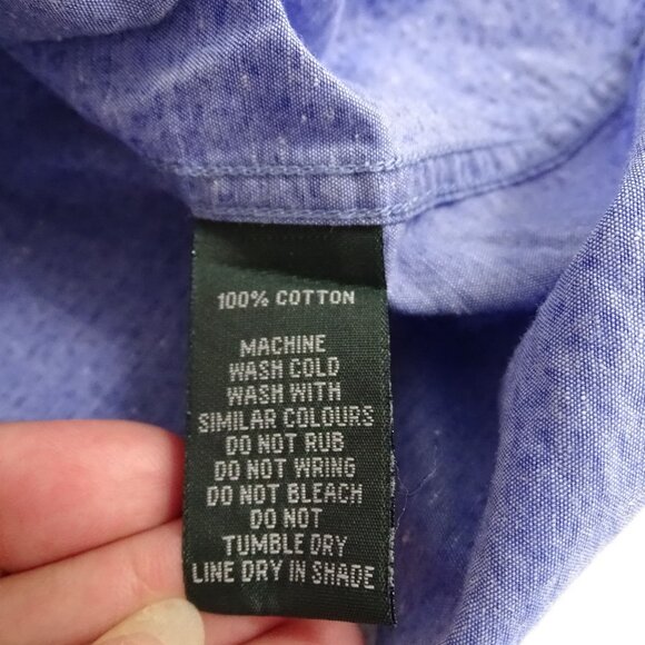 Rodd and Gunn Sports Fit Blue Leaf Print Button Up Long Sleeve Shirt Men Size M - Picture 7 of 13